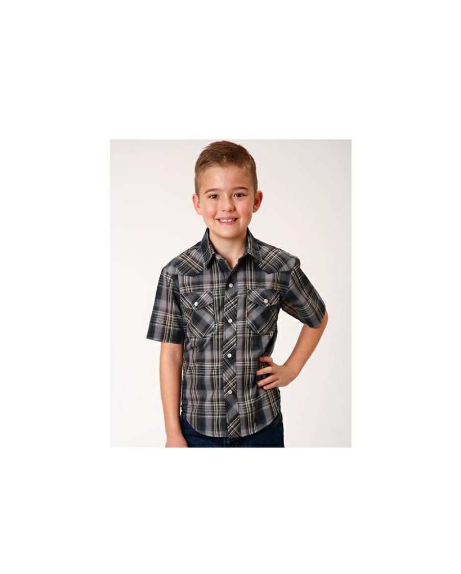 Online Sale Roper@ Boys' Ss Plaid Snap Shirt | * Wholesale