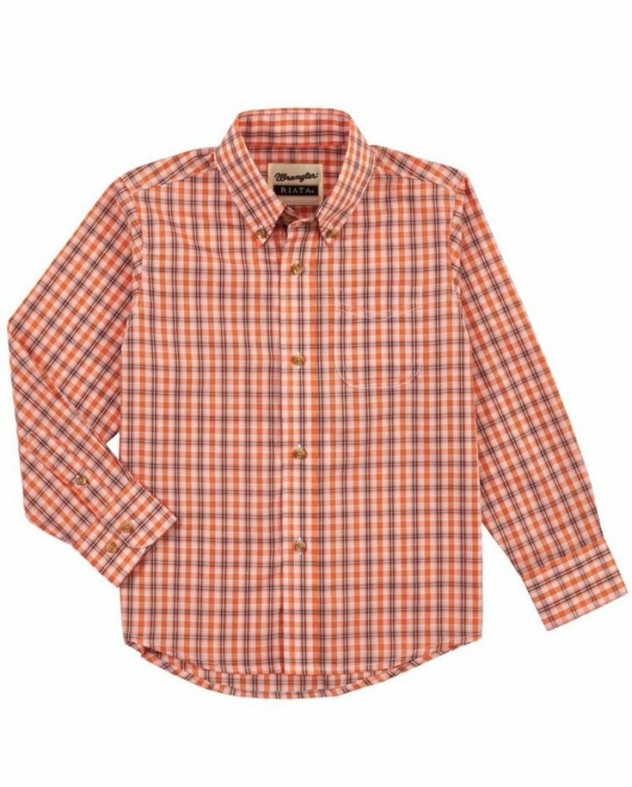 Clearance Sale Wrangler@ Boys' Riata Ls Plaid Assorted | * Hot