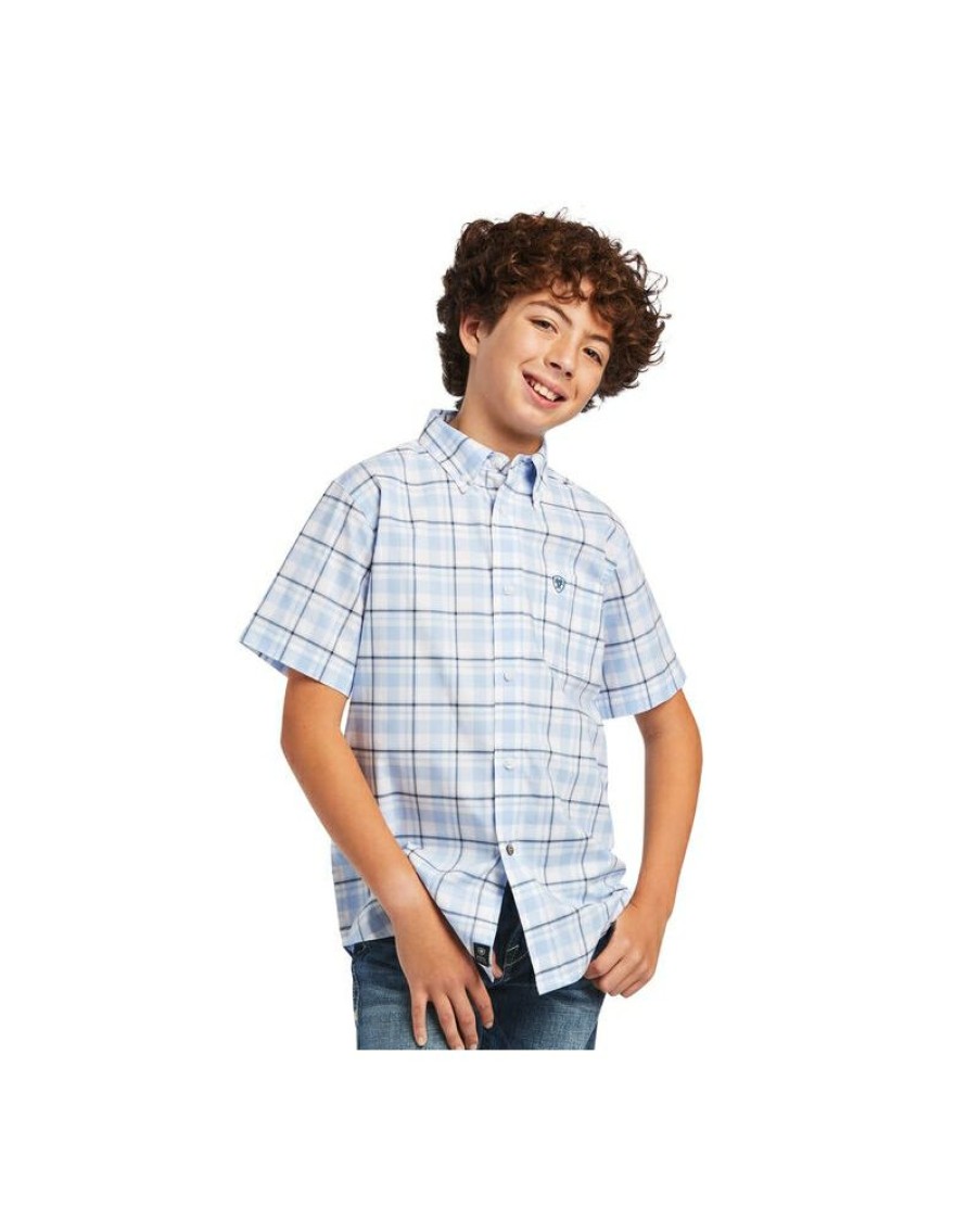 Exclusive Ariat@ Boys' Ss Plaid Shirt | * Clearance