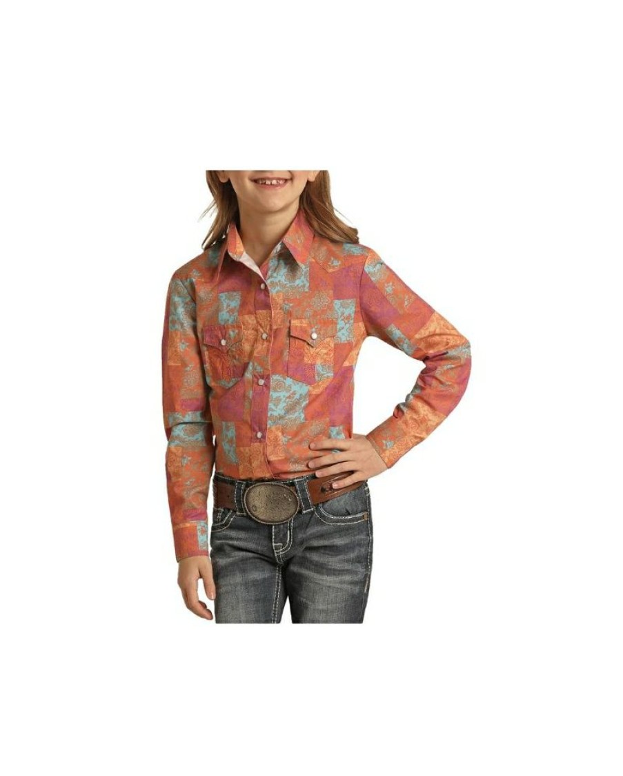 Quick Delivery Panhandle@ Girls' Floral Collage Print Shirt | * Wholesale