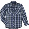 Offering Discounts Wrangler@ Boys' Fashion Snap Ls Plaid | * Hot