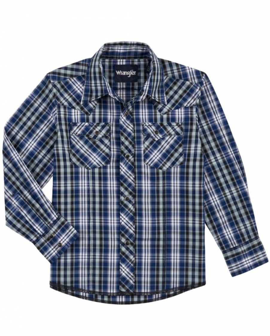 Offering Discounts Wrangler@ Boys' Fashion Snap Ls Plaid | * Hot