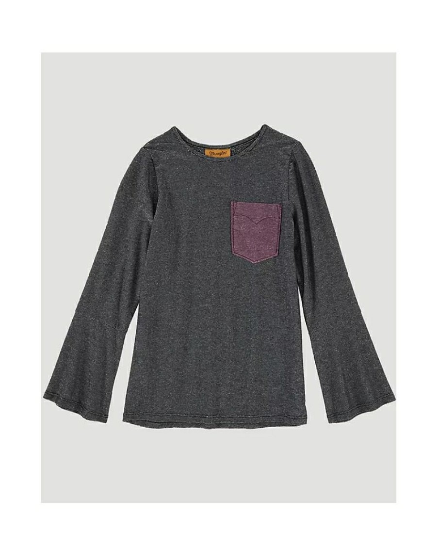 Clearance Wrangler@ Girls' Bell Sleeve Pocket Top | * Clearance