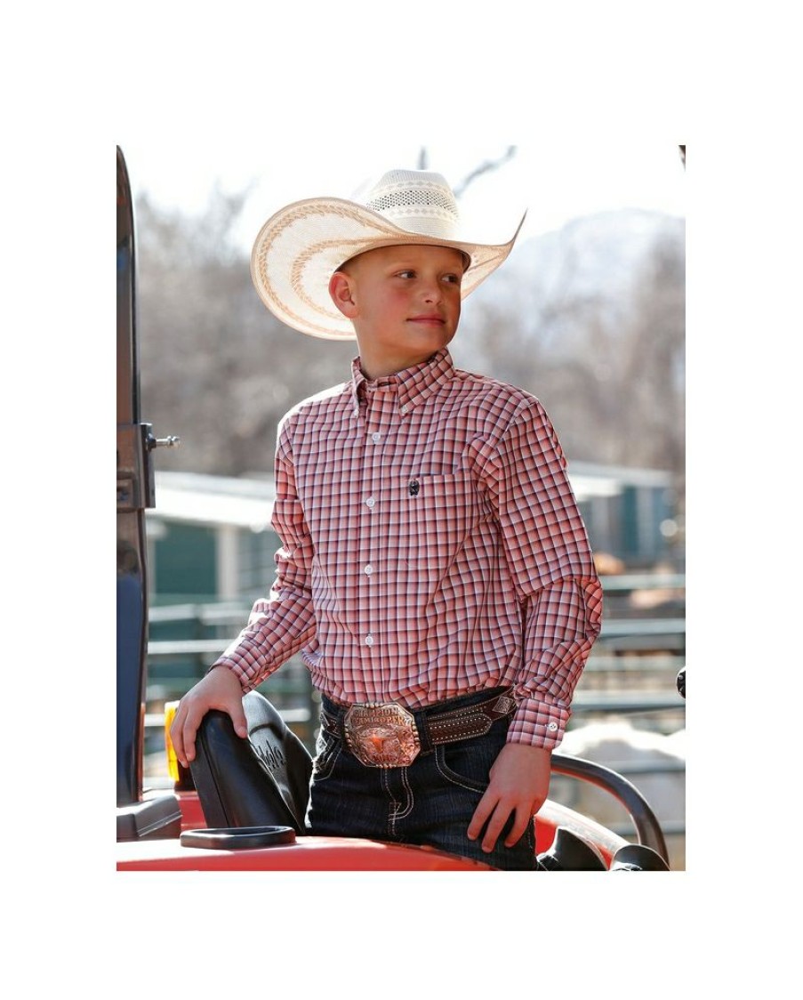 Discounts Cinch@ Boys' Ls Plaid Button Down Shirt | * Hot