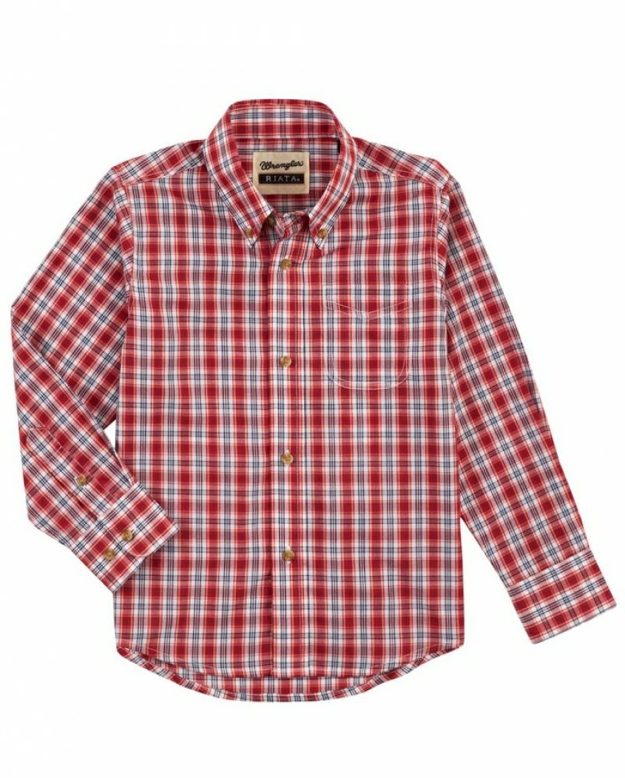 Exclusive Wrangler@ Boys' Riata Ls Plaid Shirt | * Wholesale