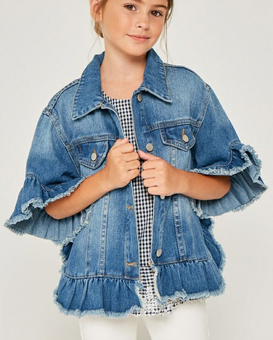 Best Sellers Girls' Hayden Ruffled Denim Jacket | * Hot