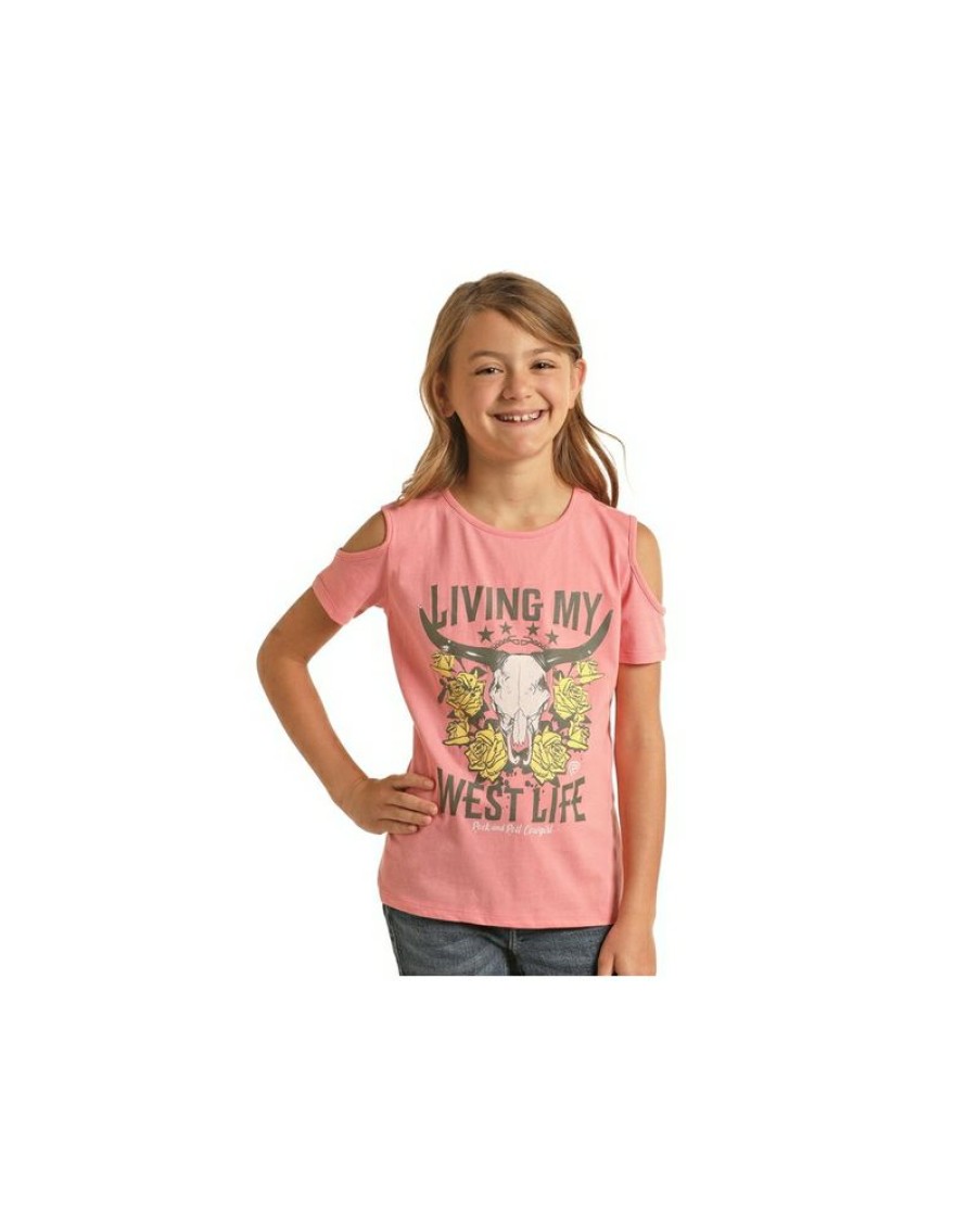 Best Price Rock And Roll Cowgirl@ Girls' Cold Shoulder Tee | * Wholesale