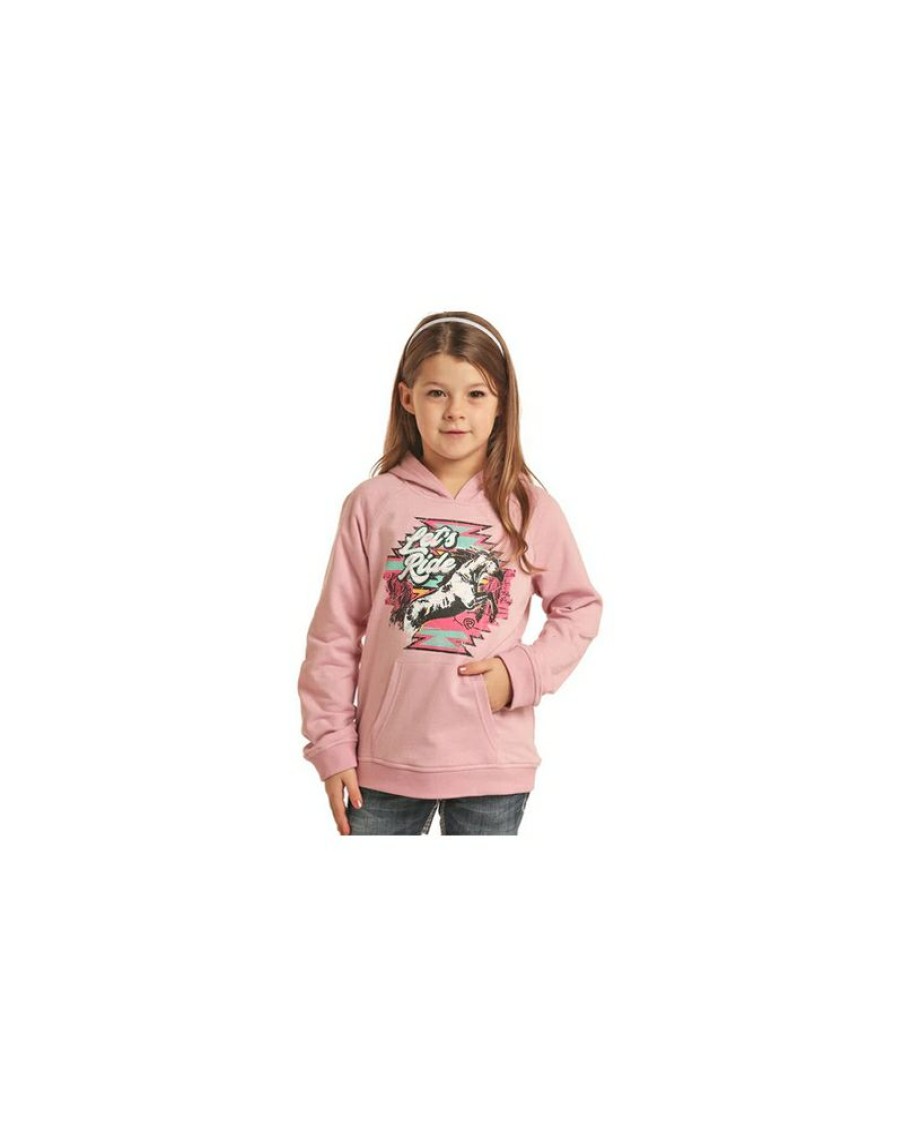 Wholesale Rock And Roll Cowgirl@ Girls' Lets Ride Hoodie | * Wholesale