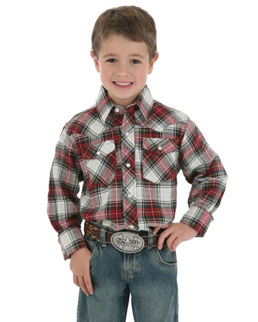 Quick Delivery Wrangler@ Boys' Western Flannel Shirt Assorted | * New