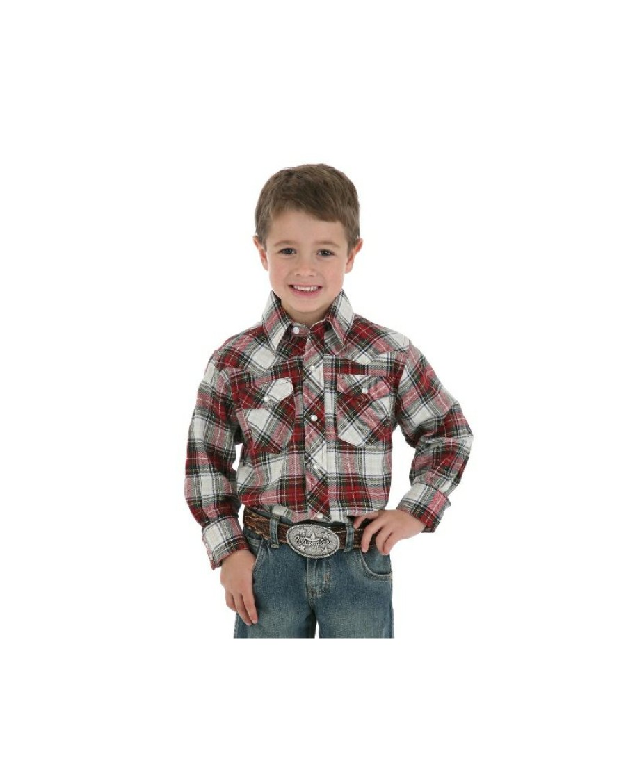 Quick Delivery Wrangler@ Boys' Western Flannel Shirt Assorted | * New