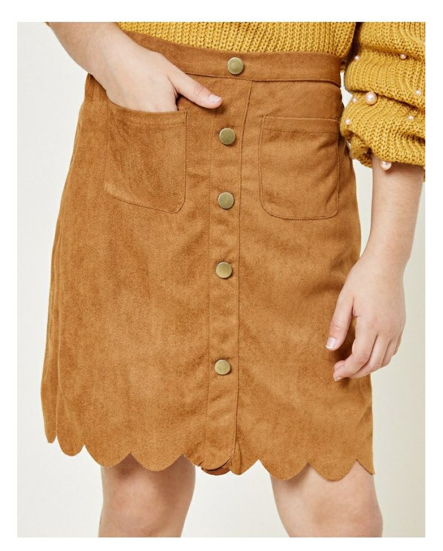 Free Delivery Girls' Scalloped Faux Suede Skirt | * Online