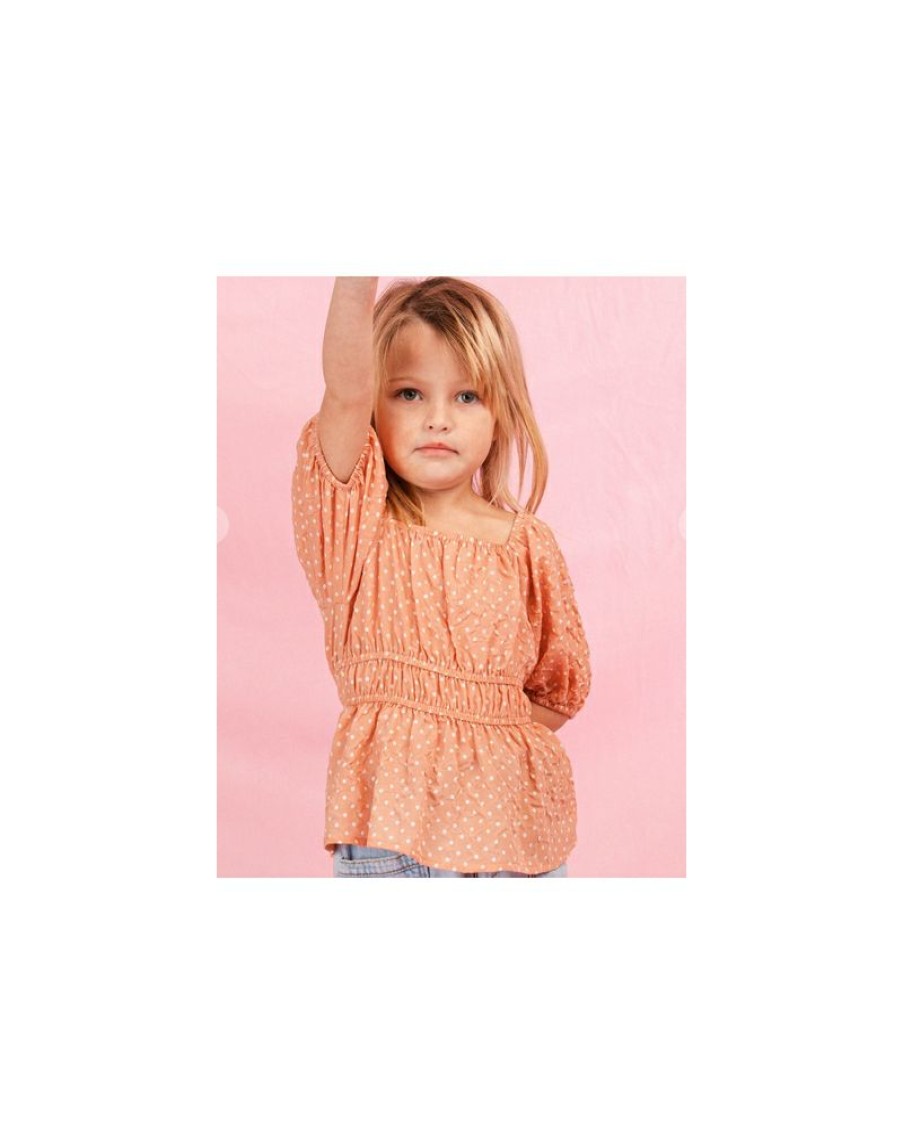 Online Sale Girls' Polka Dot Square Neck Top | * New