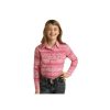 Clearance Sale Rock And Roll Cowgirl@ Girls' Pink Printed Ls Snap Shirt | * New