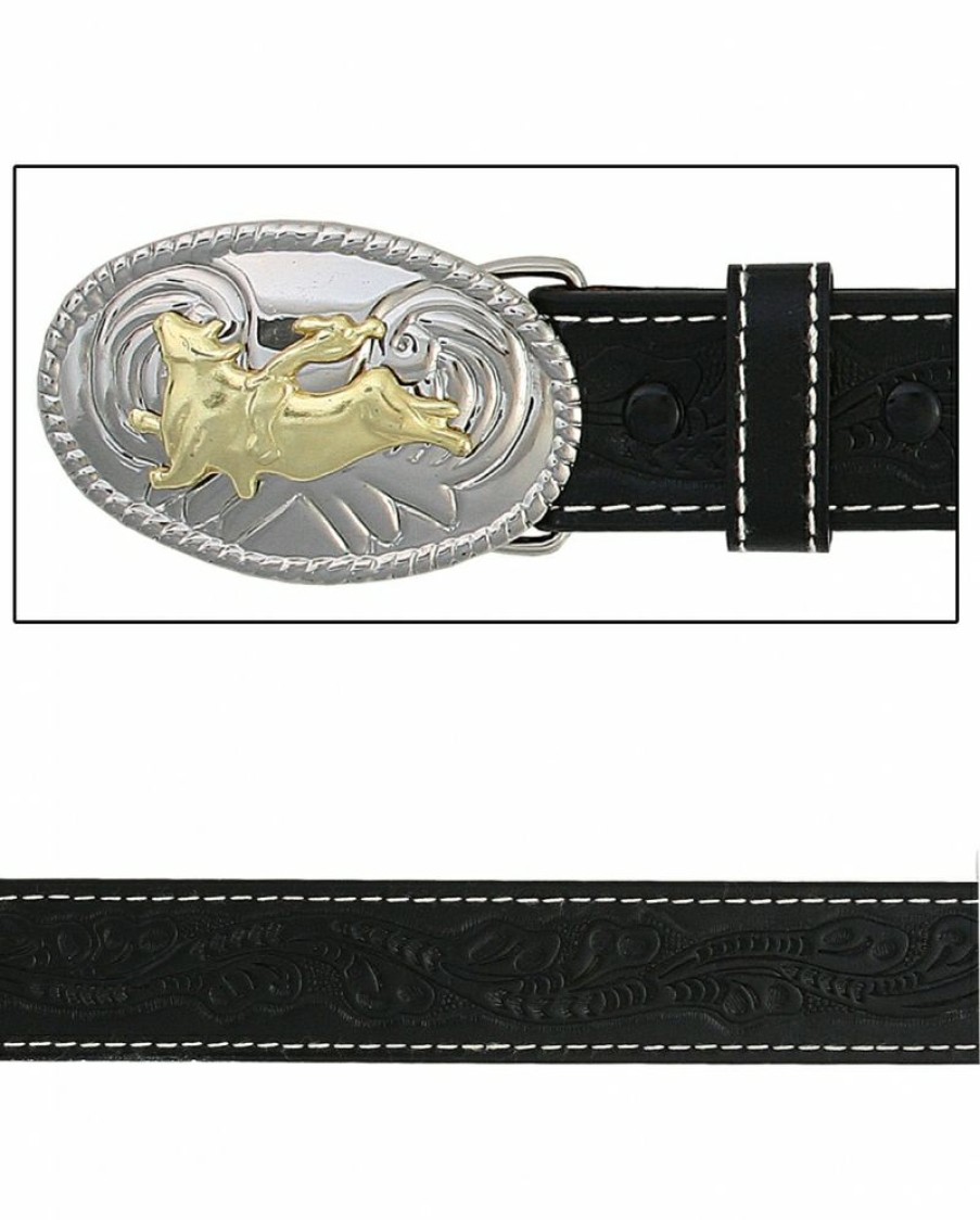 Quick Delivery Boys' Tooled Belt With Bull Buckle | * Hot