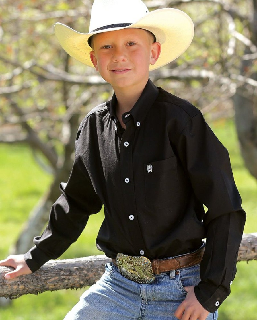 Online Store Cinch@ Boys' Solid Pinpoint Shirt | * Hot