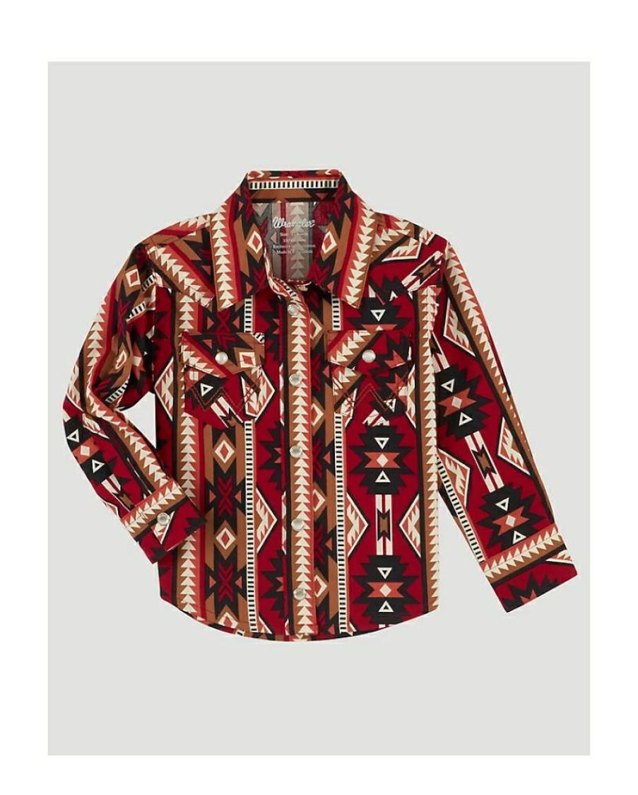 Wholesale Wrangler@ Boys' Ls Aztec Print Snap Shirt | * Clearance