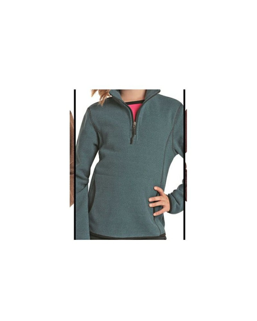 Clearance Powder River Outfitters Kids' 1/4 Zip Pullover Blue | * Wholesale