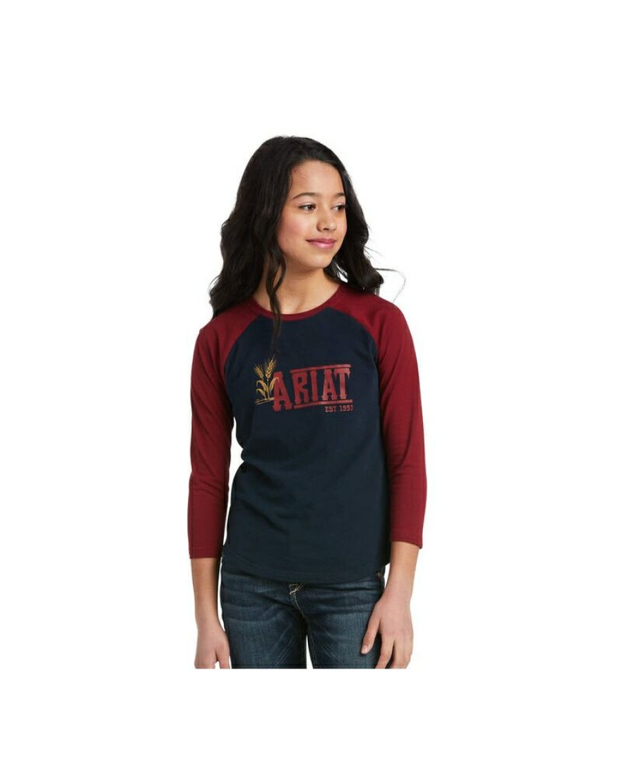 Online Sale Ariat@ Girls' Farm Baseball Tee | * Clearance