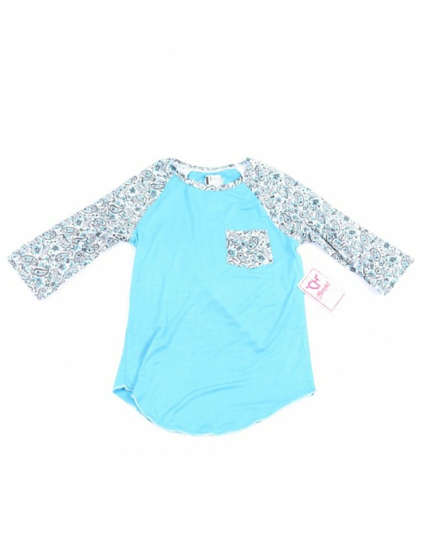 Best Sellers Cowgirl Hardware@ Girls' Paisley Sleeve Raglan | * Best