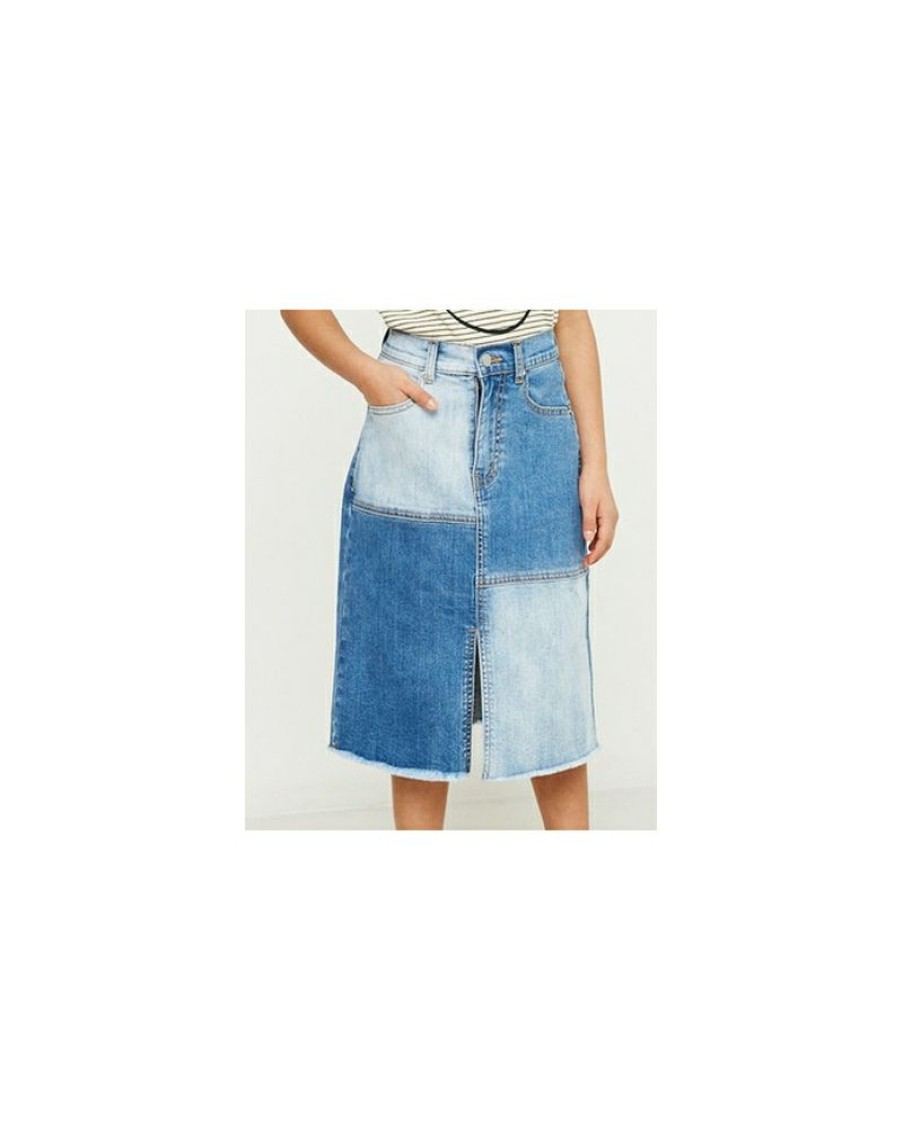 Best Price Girls' Denim Contrast Midi Skirt | * Online