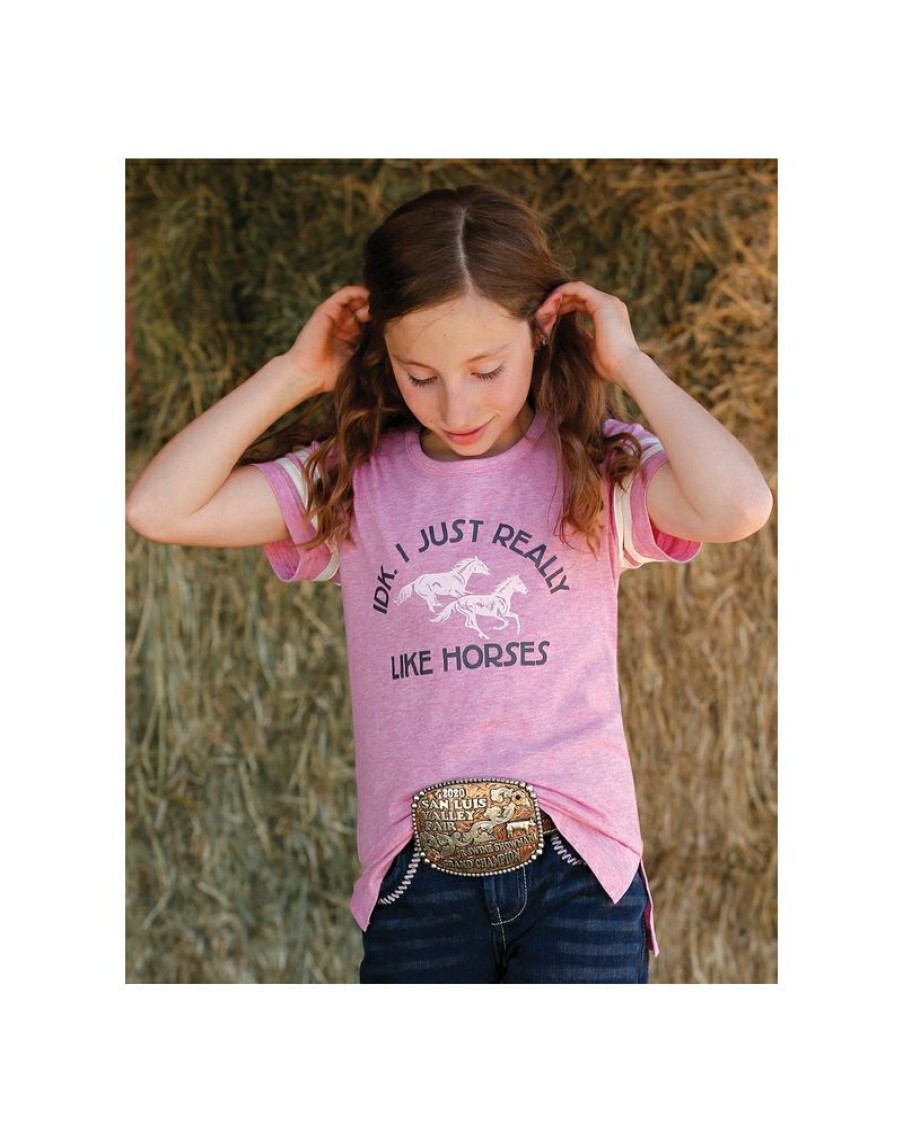 Free Delivery Cruel@ Girls' Really Like Horses Tee | * Online