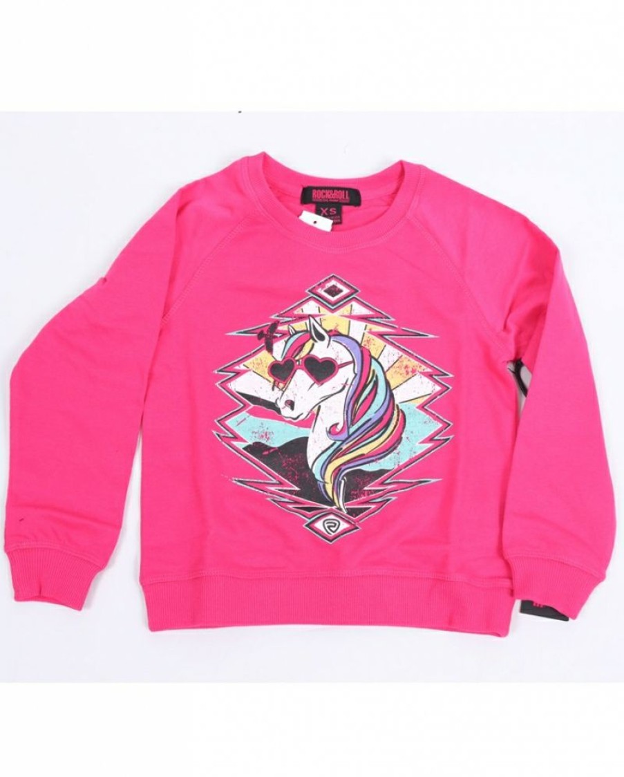 New Rock And Roll Cowgirl@ Girls' Rainbow Horse Top | * Hot