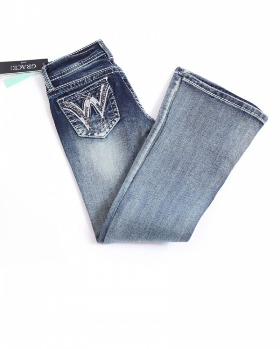 Lower Price Grace In La Girls' Med Wash Bootcut Jeans | * Wholesale