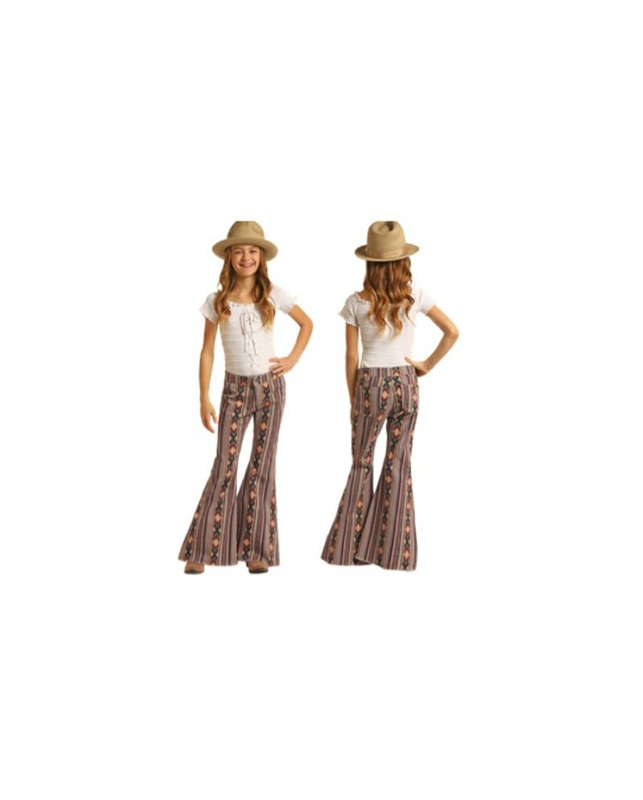 Free Delivery Rock And Roll Cowgirl@ Girls' Aztec Stripe Bb Flare | * Best