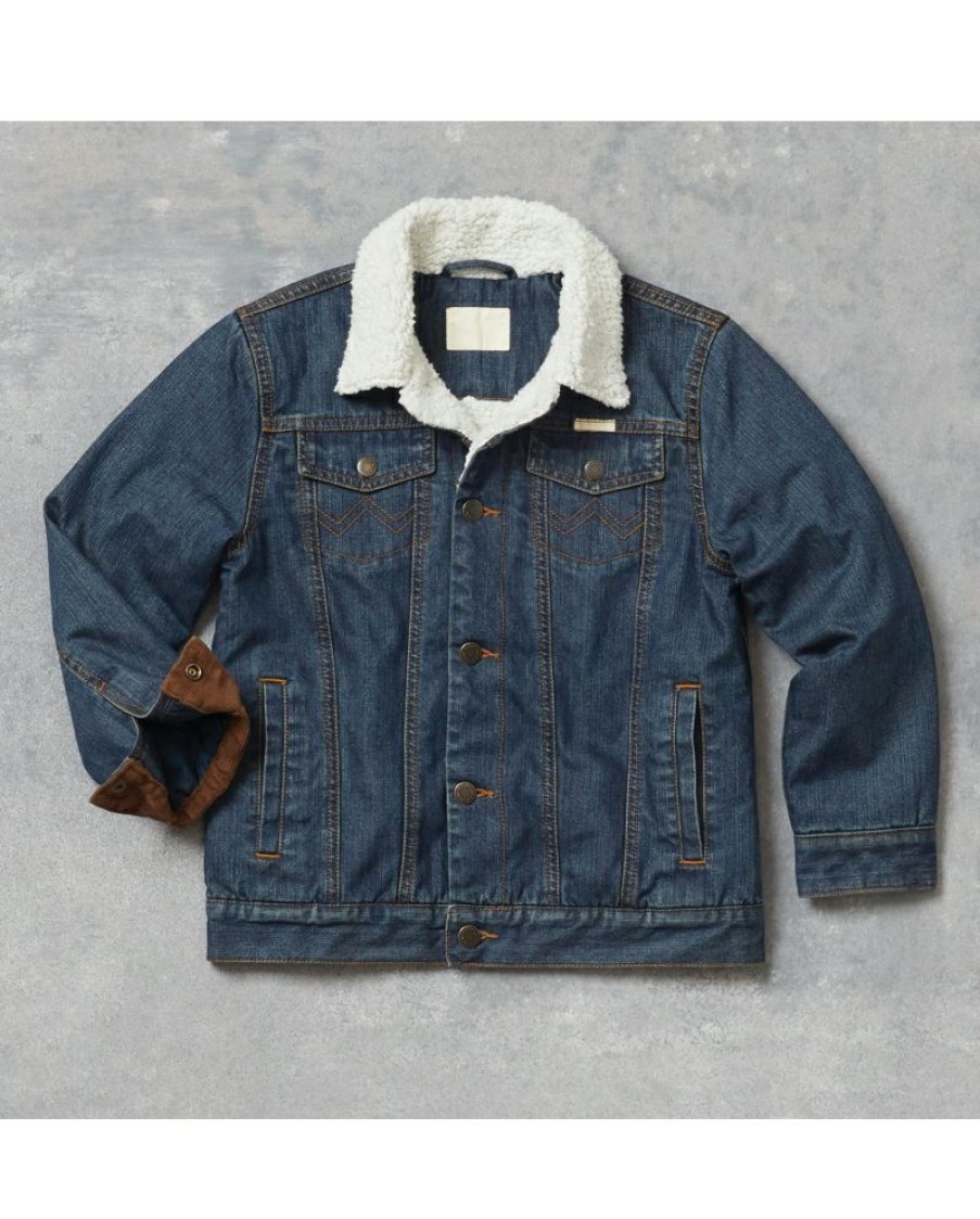 New Wrangler@ Boys' Western Sherpa Lined Denim Jacket | * Clearance